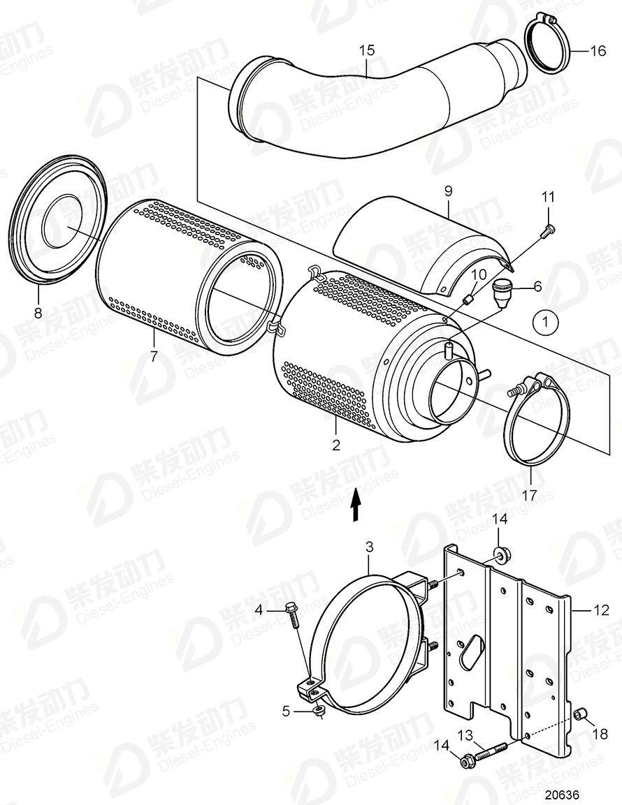 VOLVO Spacer sleeve 830672 Drawing VOLVO Spacer sleeve 830672 Drawing